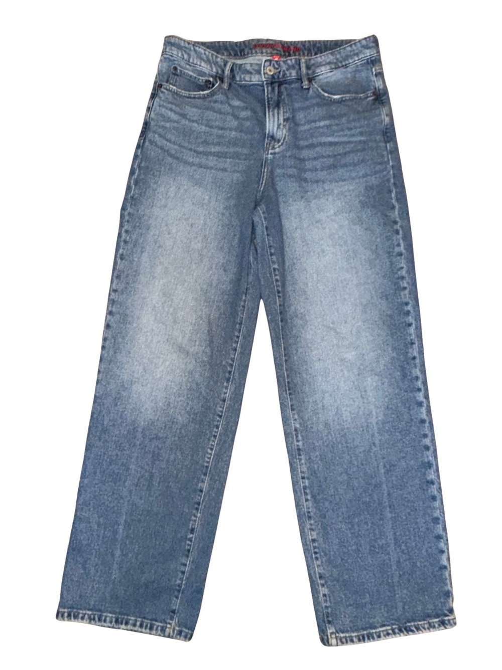 Lucky Brand Women's Mid Rise Lucky Baggy Curvy Blue Jeans